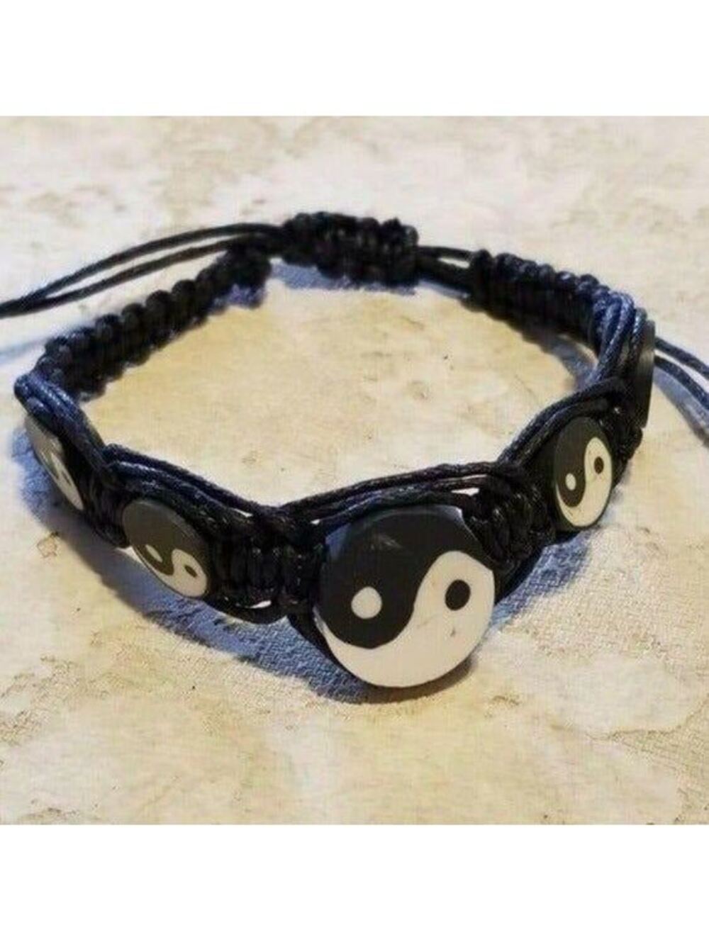 Boho Yin Yang Handmade Surfer Unisex Macrame Fimo Clay Beads Bracelet